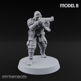 Weird War Japanese Ninja SMG Gunners B Miniature for Dungeons and Dragons, Pathfinder or other TTRPGs