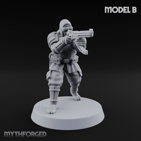 Weird War Japanese Ninja SMG Gunners B Miniature for Dungeons and Dragons, Pathfinder or other TTRPGs