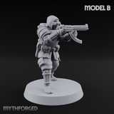 Weird War Japanese Ninja SMG Gunners Miniature for Dungeons and Dragons, Pathfinder or other TTRPGs