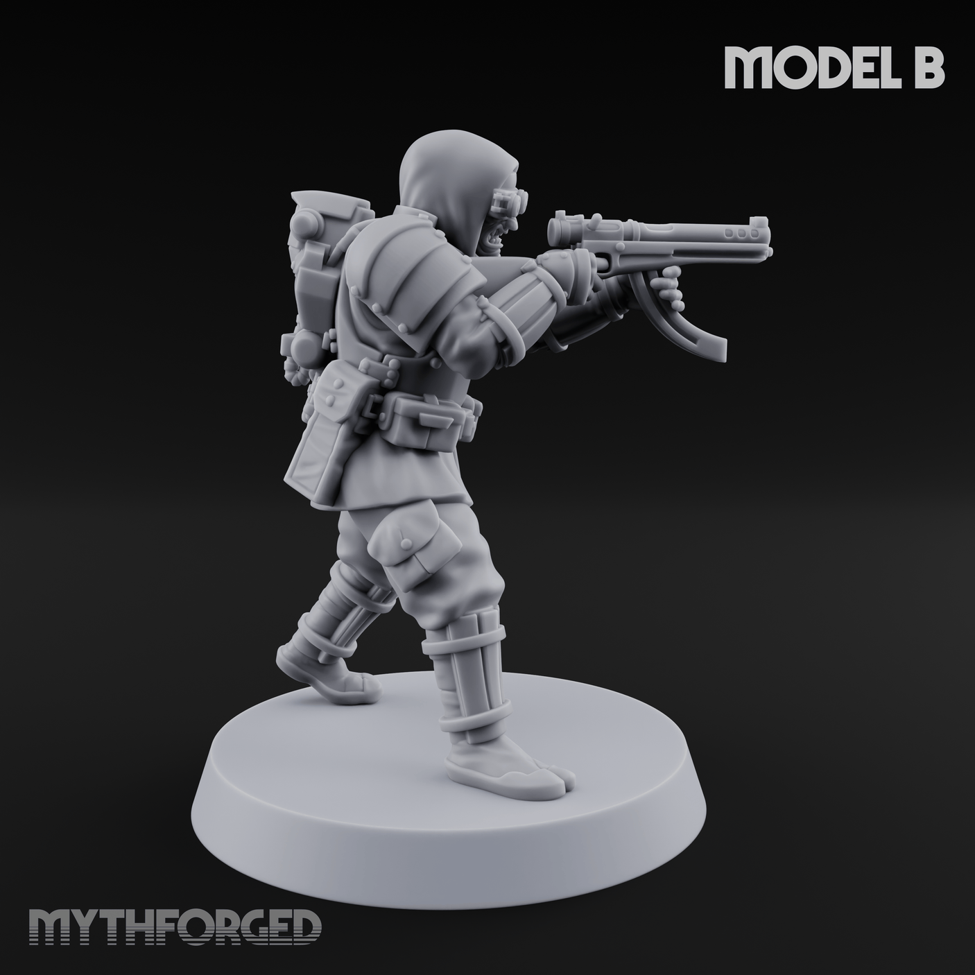 Weird War Japanese Ninja SMG Gunners B Miniature for Dungeons and Dragons, Pathfinder or other TTRPGs