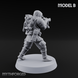 Weird War Japanese Ninja SMG Gunners B Miniature for Dungeons and Dragons, Pathfinder or other TTRPGs