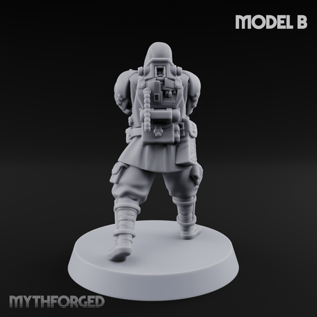 Weird War Japanese Ninja SMG Gunners B Miniature for Dungeons and Dragons, Pathfinder or other TTRPGs