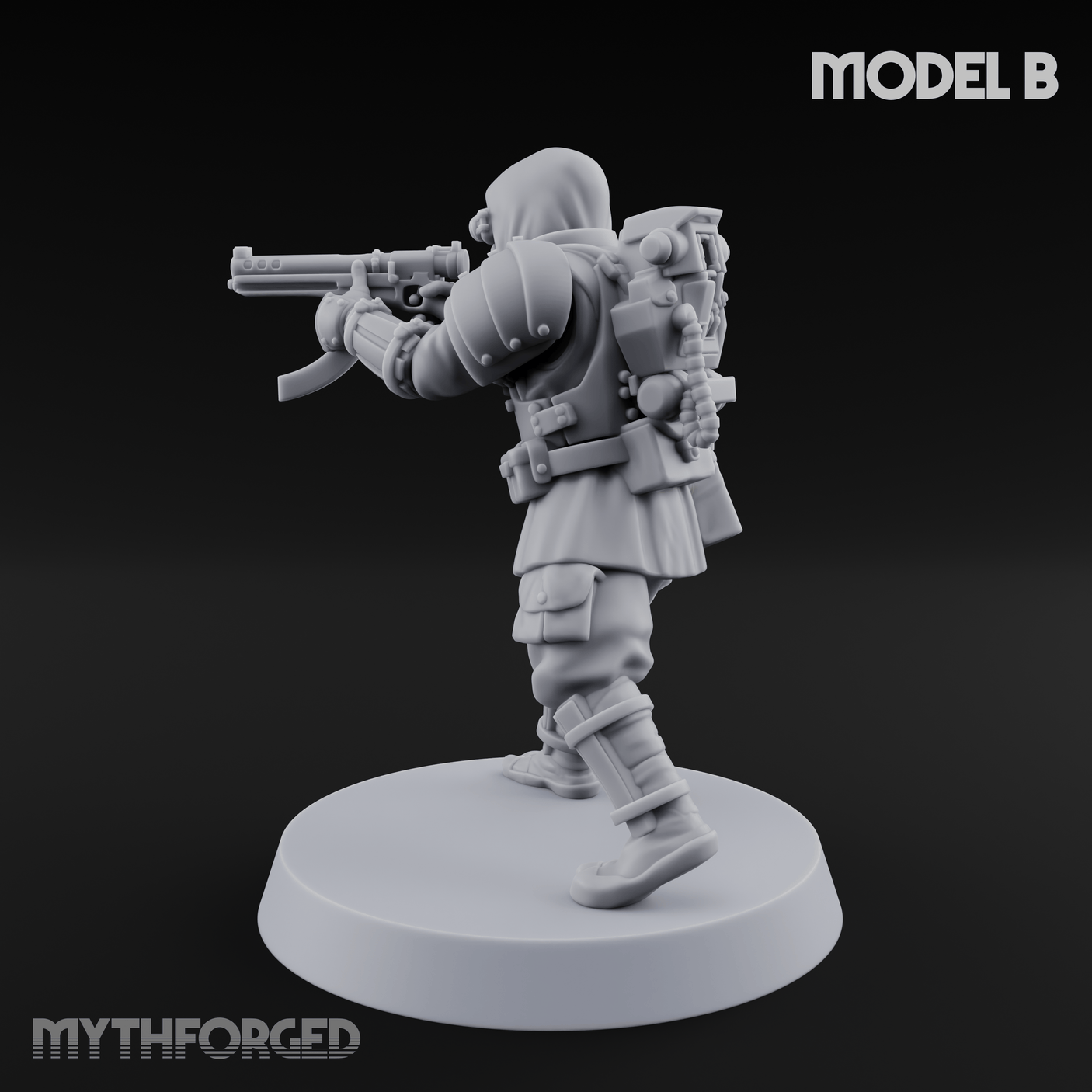 Weird War Japanese Ninja SMG Gunners B Miniature for Dungeons and Dragons, Pathfinder or other TTRPGs