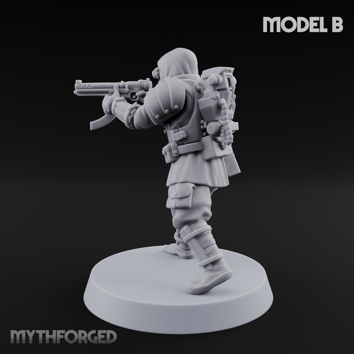 Weird War Japanese Ninja SMG Gunners B Miniature for Dungeons and Dragons, Pathfinder or other TTRPGs