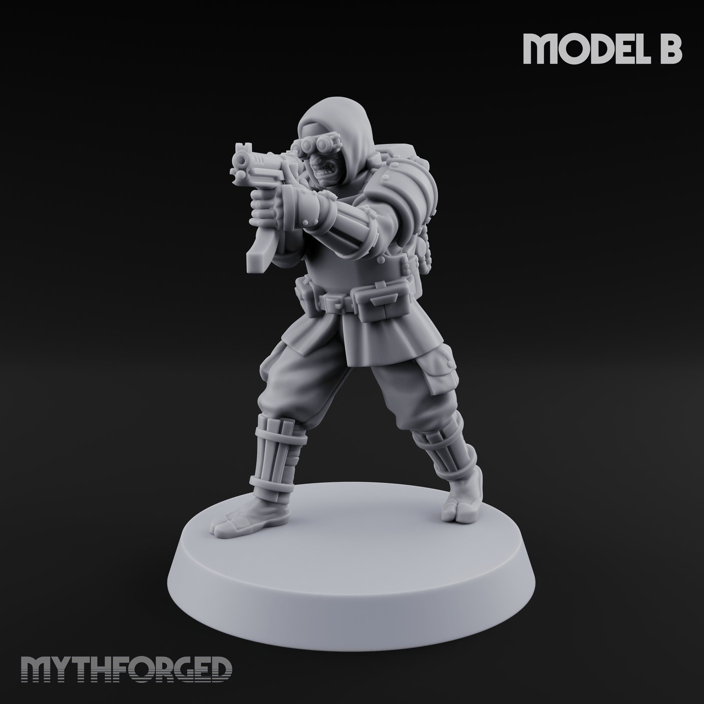 Weird War Japanese Ninja SMG Gunners B Miniature for Dungeons and Dragons, Pathfinder or other TTRPGs