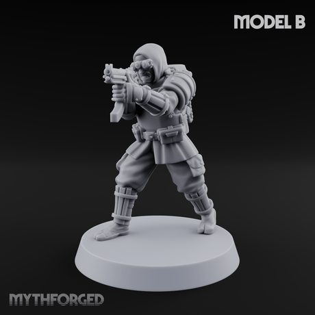 Weird War Japanese Ninja SMG Gunners B Miniature for Dungeons and Dragons, Pathfinder or other TTRPGs
