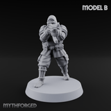 Weird War Japanese Ninja SMG Gunners B Miniature for Dungeons and Dragons, Pathfinder or other TTRPGs