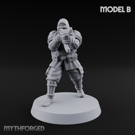Weird War Japanese Ninja SMG Gunners B Miniature for Dungeons and Dragons, Pathfinder or other TTRPGs