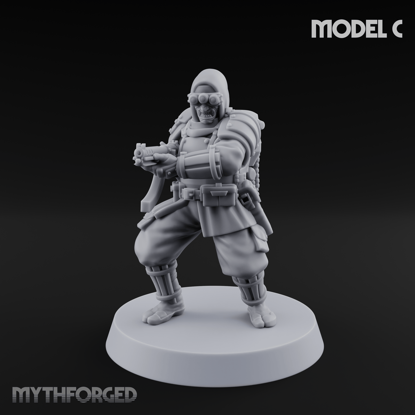 Weird War Japanese Ninja SMG Gunners C Miniature for Dungeons and Dragons, Pathfinder or other TTRPGs