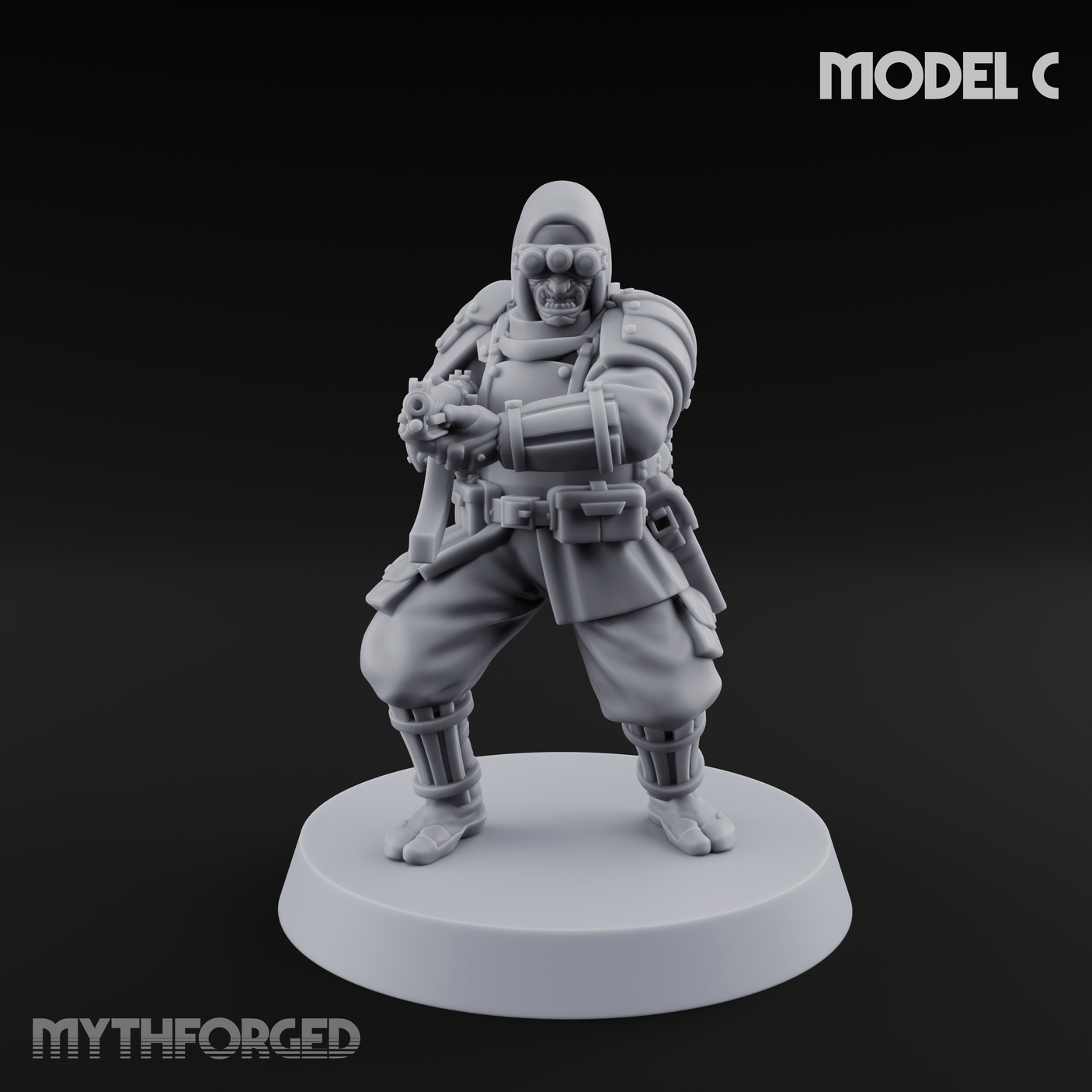 Weird War Japanese Ninja SMG Gunners C Miniature for Dungeons and Dragons, Pathfinder or other TTRPGs
