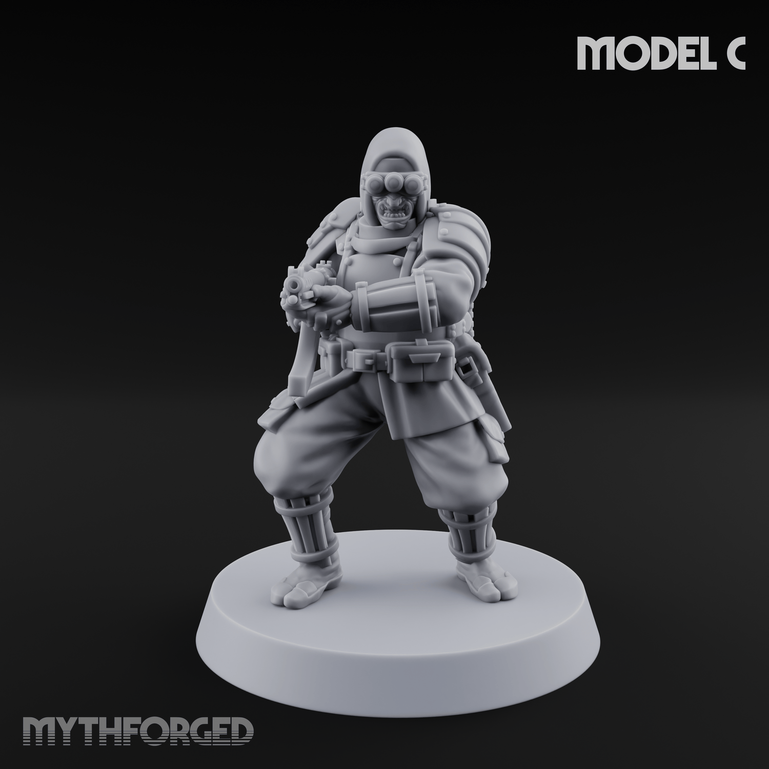 Weird War Japanese Ninja SMG Gunners C Miniature for Dungeons and Dragons, Pathfinder or other TTRPGs