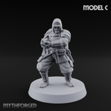 Weird War Japanese Ninja SMG Gunners C Miniature for Dungeons and Dragons, Pathfinder or other TTRPGs