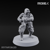 Weird War Japanese Ninja SMG Gunners C Miniature for Dungeons and Dragons, Pathfinder or other TTRPGs