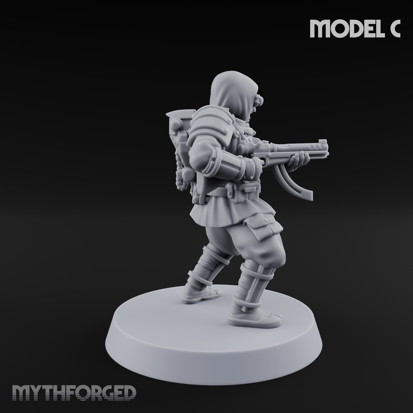 Weird War Japanese Ninja SMG Gunners C Miniature for Dungeons and Dragons, Pathfinder or other TTRPGs