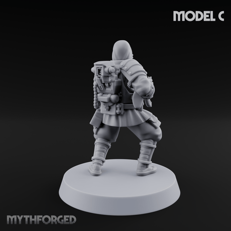 Weird War Japanese Ninja SMG Gunners C Miniature for Dungeons and Dragons, Pathfinder or other TTRPGs