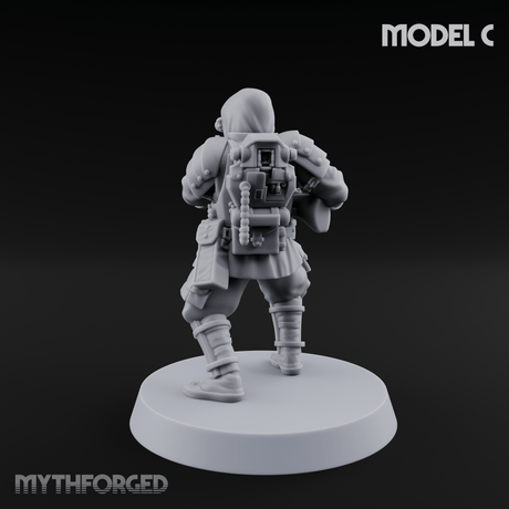Weird War Japanese Ninja SMG Gunners C Miniature for Dungeons and Dragons, Pathfinder or other TTRPGs