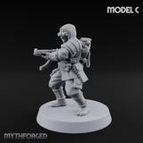 Weird War Japanese Ninja SMG Gunners C Miniature for Dungeons and Dragons, Pathfinder or other TTRPGs