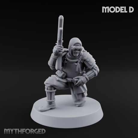 Weird War Japanese Ninja SMG Gunners D Miniature for Dungeons and Dragons, Pathfinder or other TTRPGs