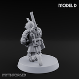Weird War Japanese Ninja SMG Gunners D Miniature for Dungeons and Dragons, Pathfinder or other TTRPGs
