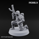 Weird War Japanese Ninja SMG Gunners D Miniature for Dungeons and Dragons, Pathfinder or other TTRPGs