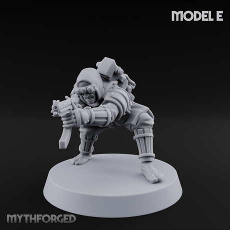 Weird War Japanese Ninja SMG Gunners Miniature for Dungeons and Dragons, Pathfinder or other TTRPGs