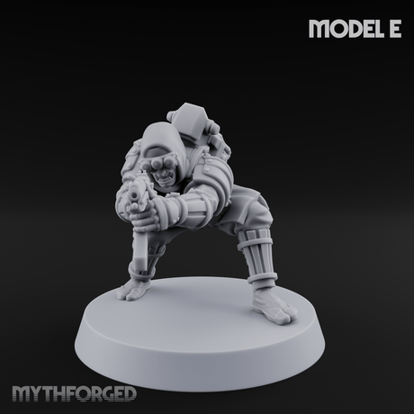 Weird War Japanese Ninja SMG Gunners Miniature for Dungeons and Dragons, Pathfinder or other TTRPGs