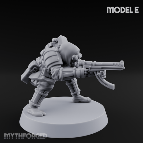 Weird War Japanese Ninja SMG Gunners E Miniature for Dungeons and Dragons, Pathfinder or other TTRPGs