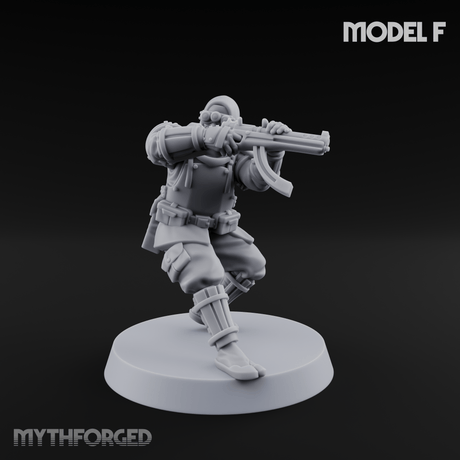 Weird War Japanese Ninja SMG Gunners Miniature for Dungeons and Dragons, Pathfinder or other TTRPGs