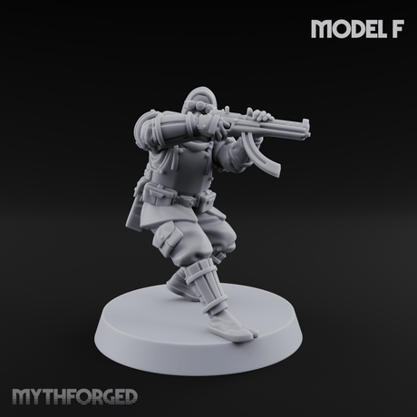 Weird War Japanese Ninja SMG Gunners Miniature for Dungeons and Dragons, Pathfinder or other TTRPGs