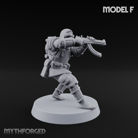 Weird War Japanese Ninja SMG Gunners F Miniature for Dungeons and Dragons, Pathfinder or other TTRPGs