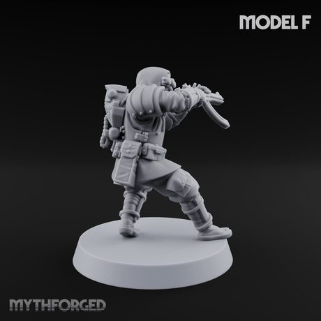 Weird War Japanese Ninja SMG Gunners F Miniature for Dungeons and Dragons, Pathfinder or other TTRPGs