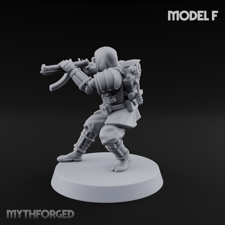 Weird War Japanese Ninja SMG Gunners F Miniature for Dungeons and Dragons, Pathfinder or other TTRPGs