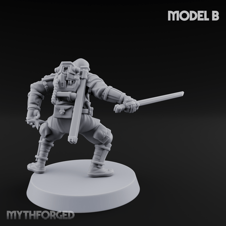 Weird War Japanese Ninja Soldiers B Miniature for Dungeons and Dragons, Pathfinder or other TTRPGs