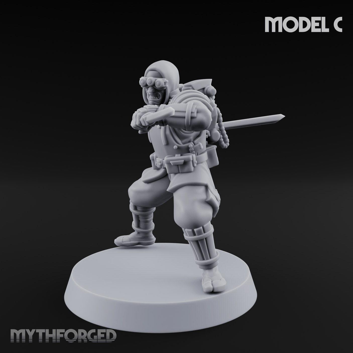 Weird War Japanese Ninja Soldiers C Miniature for Dungeons and Dragons, Pathfinder or other TTRPGs