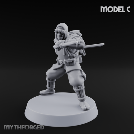 Weird War Japanese Ninja Soldiers C Miniature for Dungeons and Dragons, Pathfinder or other TTRPGs