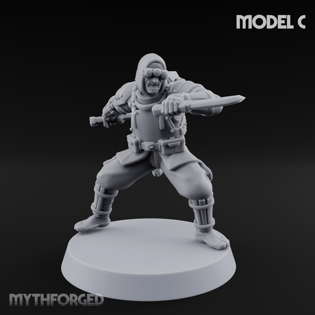 Weird War Japanese Ninja Soldiers C Miniature for Dungeons and Dragons, Pathfinder or other TTRPGs