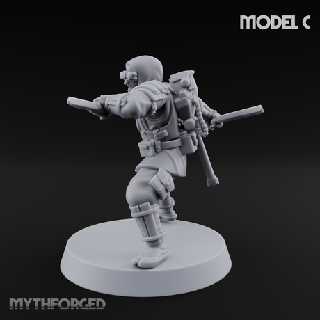 Weird War Japanese Ninja Soldiers C Miniature for Dungeons and Dragons, Pathfinder or other TTRPGs