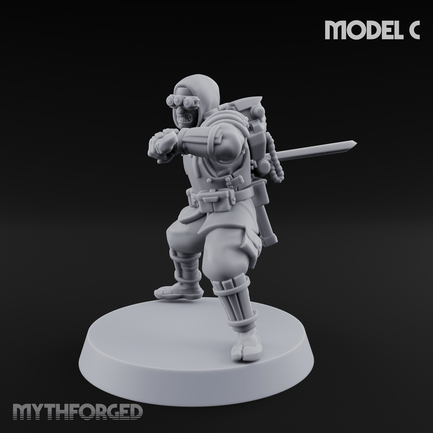 Weird War Japanese Ninja Soldiers C Miniature for Dungeons and Dragons, Pathfinder or other TTRPGs