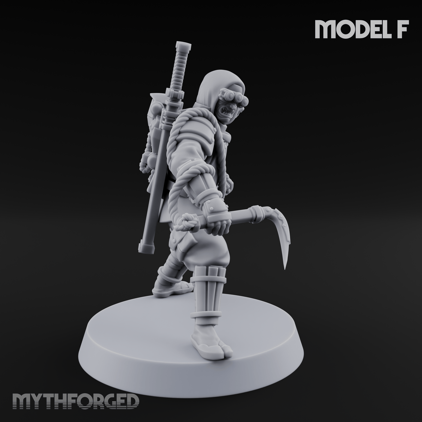 Weird War Japanese Ninja Soldiers Miniature for Dungeons and Dragons, Pathfinder or other TTRPGs
