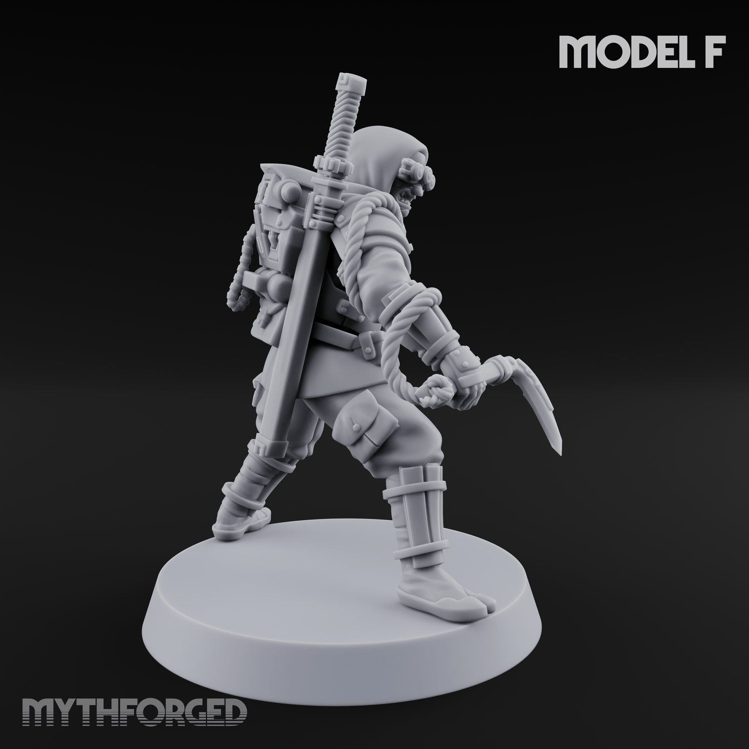Weird War Japanese Ninja Soldiers Miniature for Dungeons and Dragons, Pathfinder or other TTRPGs