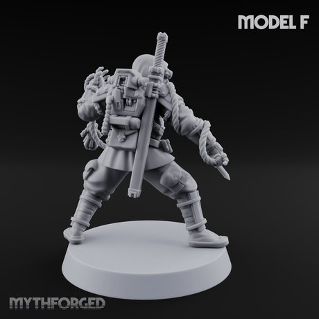 Weird War Japanese Ninja Soldiers F Miniature for Dungeons and Dragons, Pathfinder or other TTRPGs
