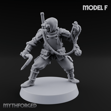 Weird War Japanese Ninja Soldiers F Miniature for Dungeons and Dragons, Pathfinder or other TTRPGs