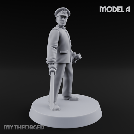Weird War Japanese Officers Miniature for Dungeons and Dragons, Pathfinder or other TTRPGs
