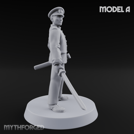 Weird War Japanese Officers A Miniature for Dungeons and Dragons, Pathfinder or other TTRPGs