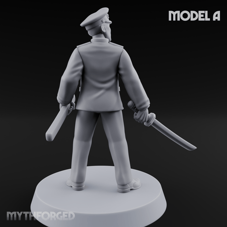 Weird War Japanese Officers A Miniature for Dungeons and Dragons, Pathfinder or other TTRPGs