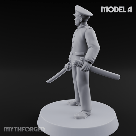 Weird War Japanese Officers A Miniature for Dungeons and Dragons, Pathfinder or other TTRPGs