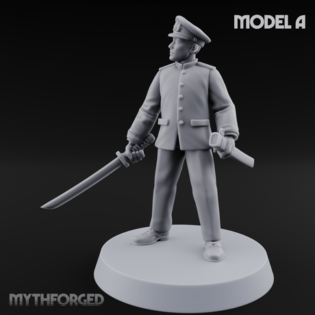 Weird War Japanese Officers A Miniature for Dungeons and Dragons, Pathfinder or other TTRPGs