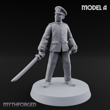 Weird War Japanese Officers A Miniature for Dungeons and Dragons, Pathfinder or other TTRPGs