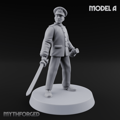 Weird War Japanese Officers A Miniature for Dungeons and Dragons, Pathfinder or other TTRPGs