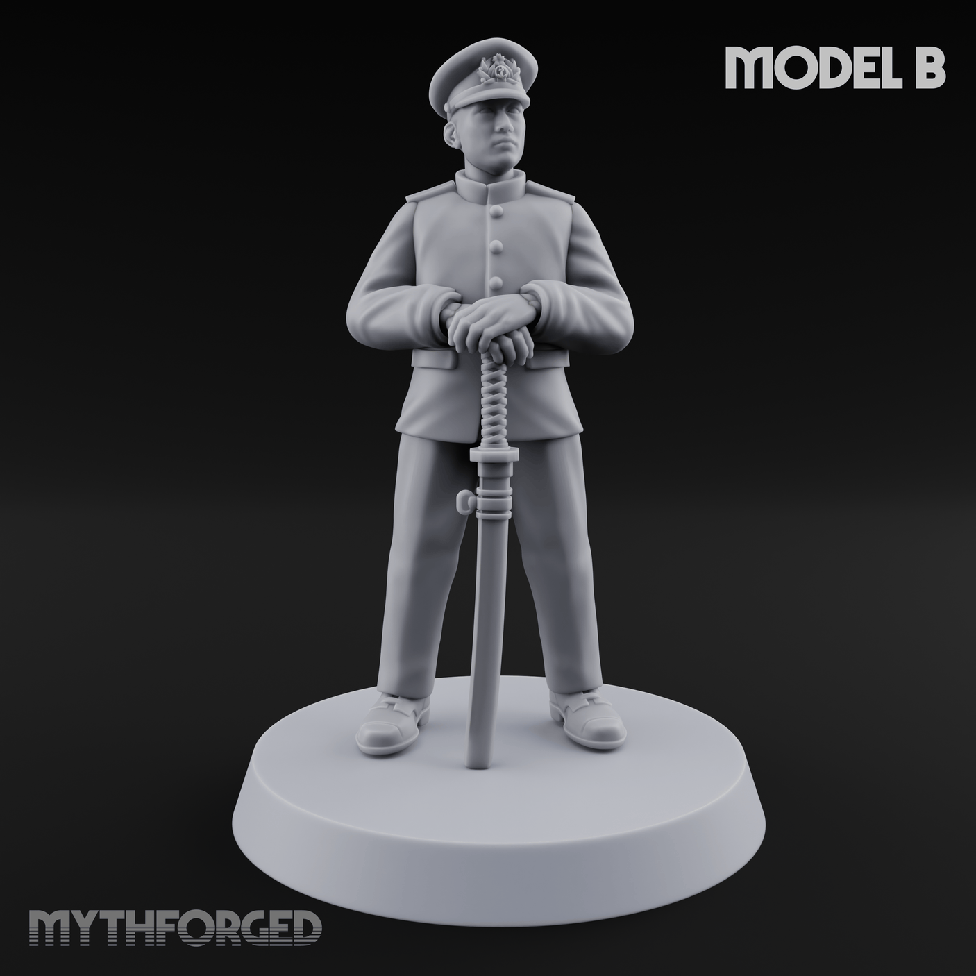 Weird War Japanese Officers B Miniature for Dungeons and Dragons, Pathfinder or other TTRPGs